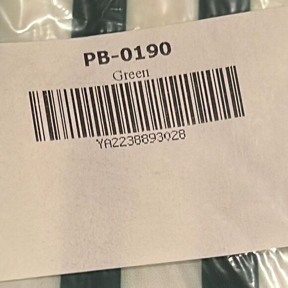 Playboy Zip Top Waterproof Beach Pouch White Green Stripe Toiletry Cosmetic Bag - Picture 8 of 9